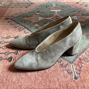 Vagabond | Eve Heels Grey Suede Block Heel V-front size 38